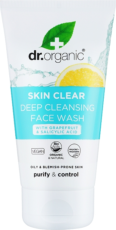 Tiefenreinigungsgel 5in1 für das Gesicht - Dr. Organic Skin Clear 5in1 Deep Pore Cleansing Face Wash — Bild N2