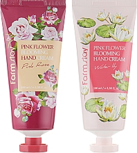 Handpflegeset - FarmStay Pink Flower Blooming Hand Cream Set (Handcreme 2x100ml) — Bild N2