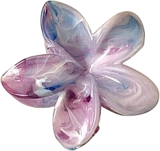 Haarspange Blume SP349 7,5 x 8 cm, XL, rosa-blau - Ecarla — Bild N1