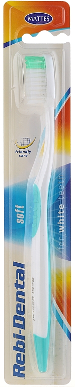 Zahnbürste weich Rebi-Dental M46 weiß-türkis - Mattes — Bild N1