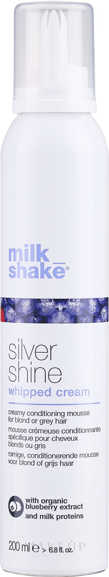 Cremiger Schaum gegen Gelbstich für blondes Haar - Milk Shake Silver Shine Whipped Cream — Foto 200 ml