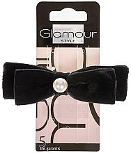 Haarspange 417406 schwarze Samtschleife mit Perlen - Glamour — Bild N1