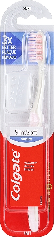 Zahnbürste, weich, rosa - Colgate Slim Soft White 0.01 mm — Bild N1