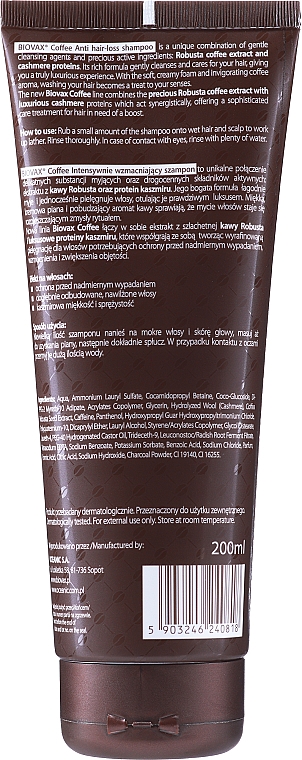 Shampoo mit Kaffee und Kaschmir-Proteinen - Biovax Glamour Coffee Proteins Shampoo — Bild N2