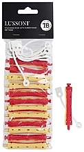 Düfte, Parfümerie und Kosmetik Lockenwickler O7x70 mm rot-gelb - Lussoni Cold-Wave Rods With Rubber Band