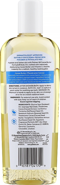 Feuchtigkeitsspendendes Körperöl - Palmer's Cocoa Butter Formula Moisturizing Body Oil — Bild N2