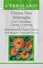 GESCHENK! Anti-Falten-Creme mit Calendula, Karotte und Ginseng - L'erbolario Anti-Wrinkle Face Cream With Marigold, Carrot & Ginseng (Probe)  — Bild N1