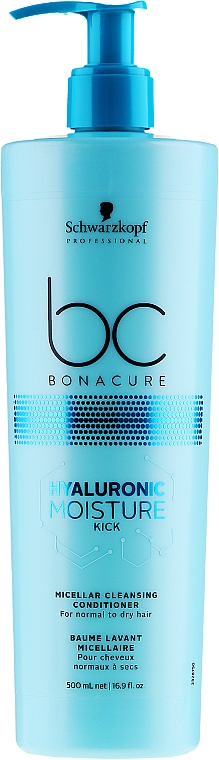 Haarspülung mit Mizellenwasser für trockenes Haar - Schwarzkopf Professional Bonacure Hyaluronic Moisture Kick Micellar Cleansing Conditioner — Bild N1