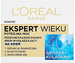 Düfte, Parfümerie und Kosmetik Feuchtigkeitsspendende und glättende Anti-Falten Tagescreme 40+ - L'Oreal Paris Age Specialist Expert Day Cream 40+