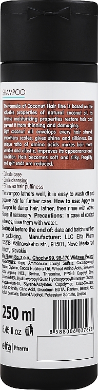 Feuchtigkeitsspendendes Shampoo mit Kokosöl - Dr. Sante Coconut Hair — Foto N2
