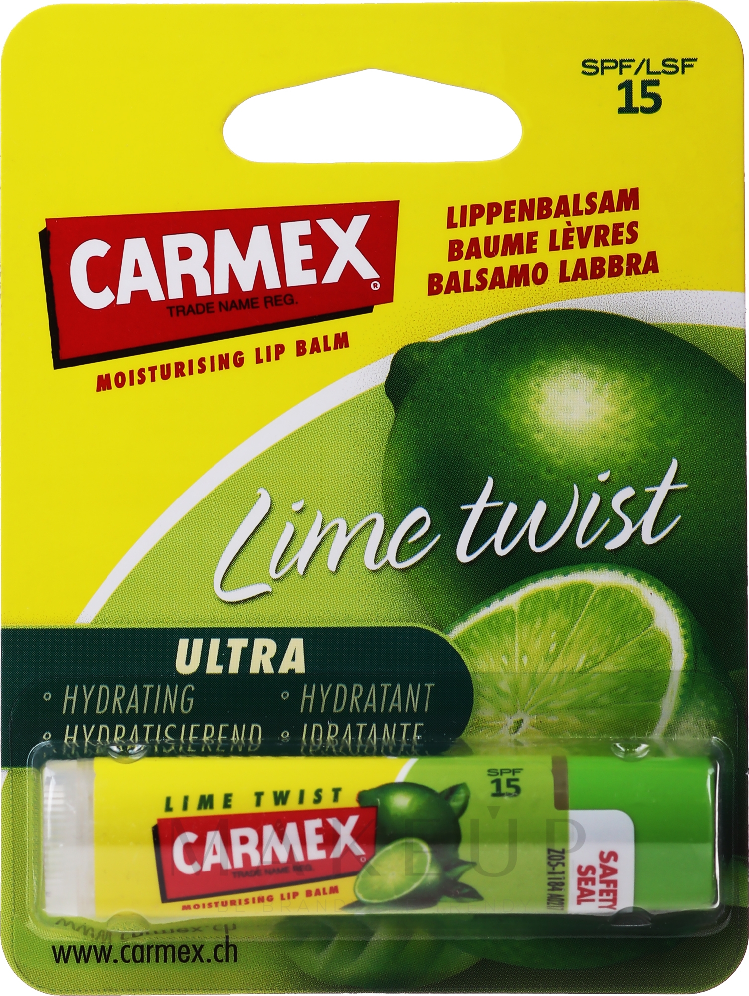 Schützender und beruhigender Lippenbalsam SPF 15 - Carmex Lip Balm — Bild Limette