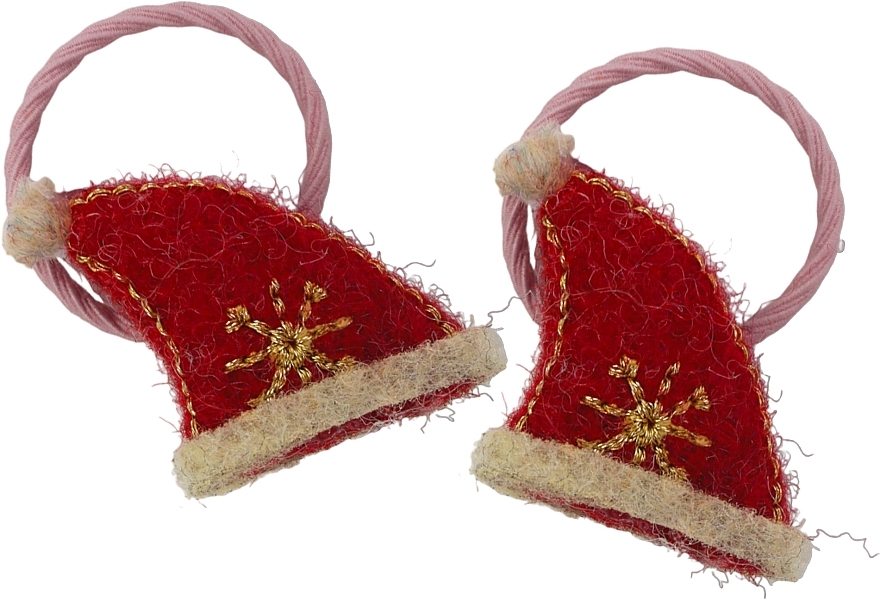 Haargummis Weihnachtsmütze mit Ring rosa - Lolita Accessories — Bild N1