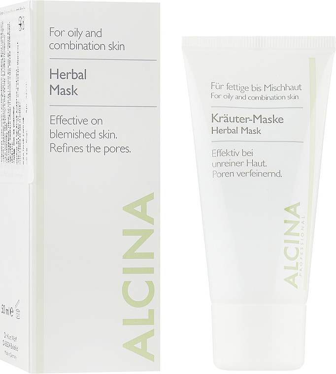 Porenverfeinernde Kräuter-Gesichtsmaske mit Pflanzenextrakten für fettige bis Mischhaut - Alcina Herbal Mask — Bild N4