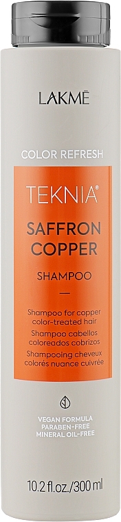 Shampoo zur Erneuerung der Farbe von Kupferhaaren - Lakme Teknia Color Refresh Saffron Copper Shampoo — Bild N1