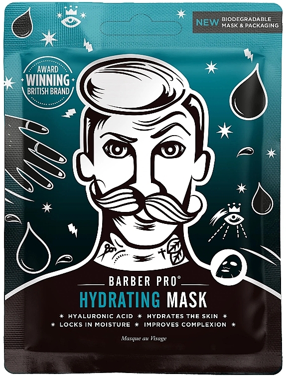 Feuchtigkeitsspendende Tuchmaske für das Gesicht - BarberPro Hydrating Face Sheet Mask — Bild N1