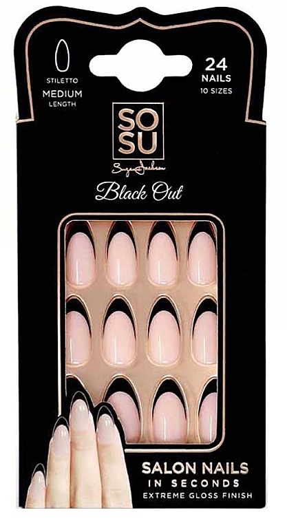 Falsche Nägel - Sosu by SJ Salon Nails In Seconds Black Out — Bild N1