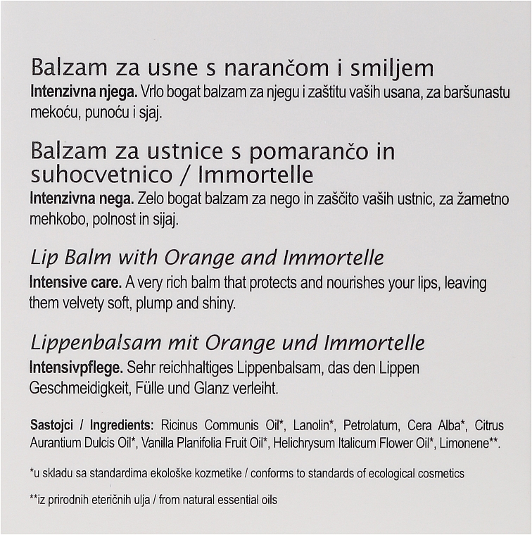 Lippenbalsam mit Orange und Immortelle - Nikel Lip Balm — Bild N2