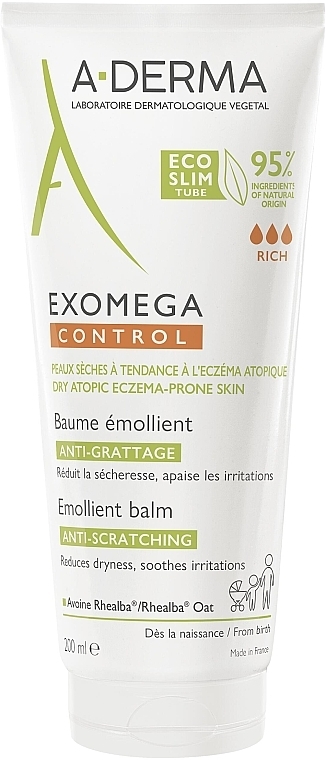 Beruhigender Körperbalsam - A-Derma Exomega Control Emollient Balm Anti-Scratching — Bild N1