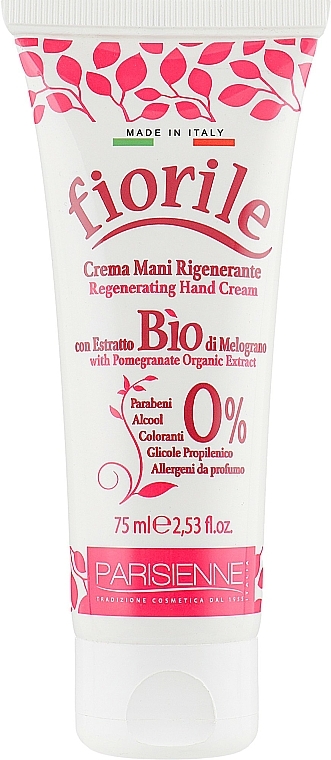 Regenerierende Handcreme mit Bio Granatapfelextrakt - Parisienne Italia Fiorile Pomergranate Hand Cream