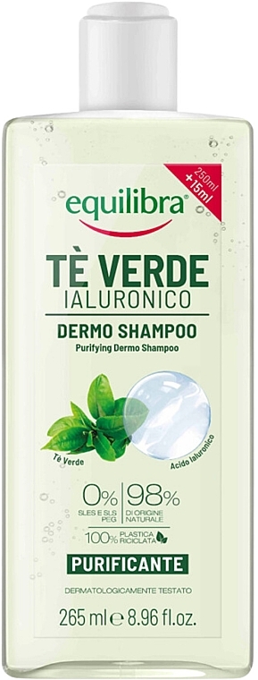Shampoo mit grünem Tee und Hyaluronsäure - Equilibra Purifying Dermo Shampoo — Bild N1