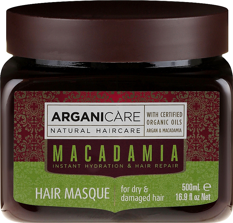 Pflegende und regenerierende Haarmaske mit Macadamia- und Arganöl - Arganicare Silk Macadamia Hair Mask — Bild N1
