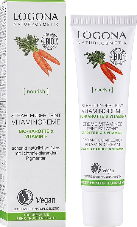 Leicht getönte und feuchtigkeitsspendende Vitamincreme für das Gesicht mit Bio-Karotte - Logona Facial Care Vitamin Cream Organic Carrot — Bild N2