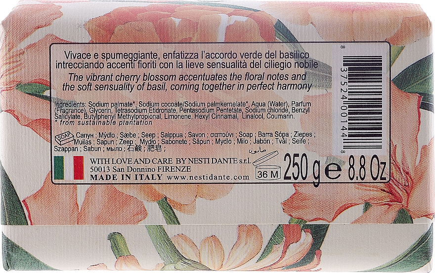Naturseife Noble Cherry Blossom & Basil - Nesti Dante Natural Soap Romantica Collection — Bild N2
