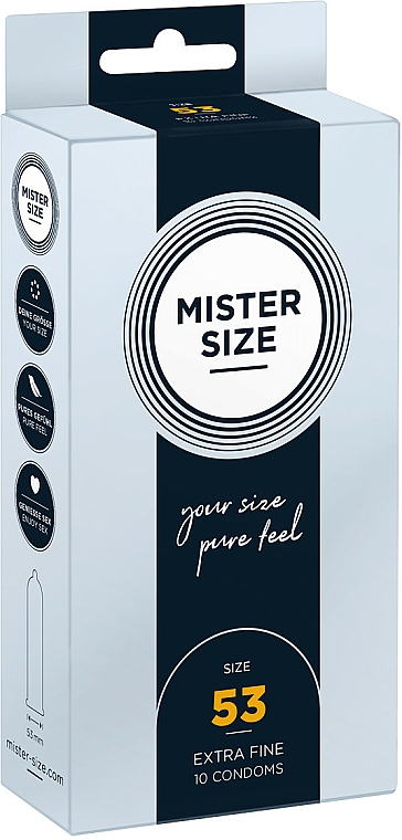 Kondome aus Latex Größe 53 10 St. - Mister Size Extra Fine Condoms — Bild N1