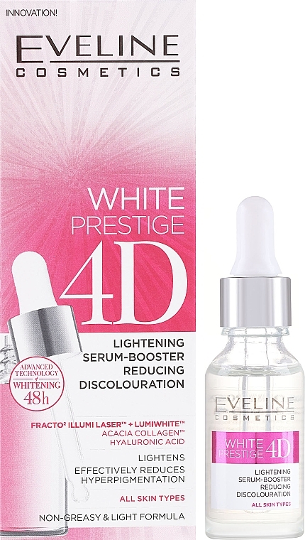 Gesichtsserum - Eveline White Prestige 4D Lightening Serum-Booster Reducing Discolouration — Bild N2