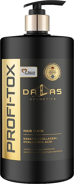 Haarmaske mit Keratin, Kollagen und Hyaluronsäure - Dalas Cosmetics Profi-Tox Hair Mask — Bild N1