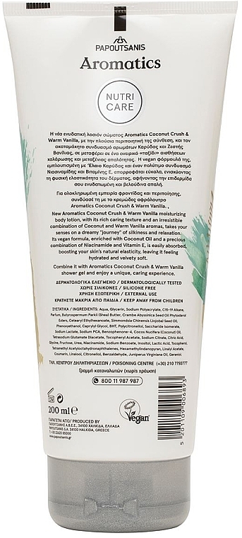 Feuchtigkeitsspendende Körperlotion - Papoutsanis Aromatics Nutricare Coconut Crush & Warm Vanilla Body Lotion — Bild N2