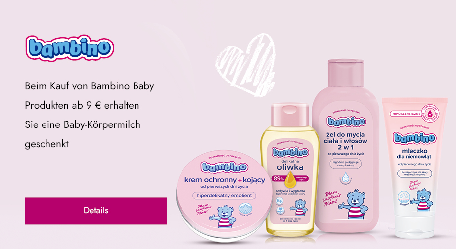 Beim Kauf von Bambino Baby Produkten ab 9 € erhalten Sie eine Baby-Körpermilch geschenkt