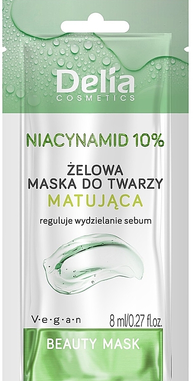 Mattierende Gel-Gesichtsmaske mit Niacinamid 10 %  - Delia Beauty Mask  — Bild N1