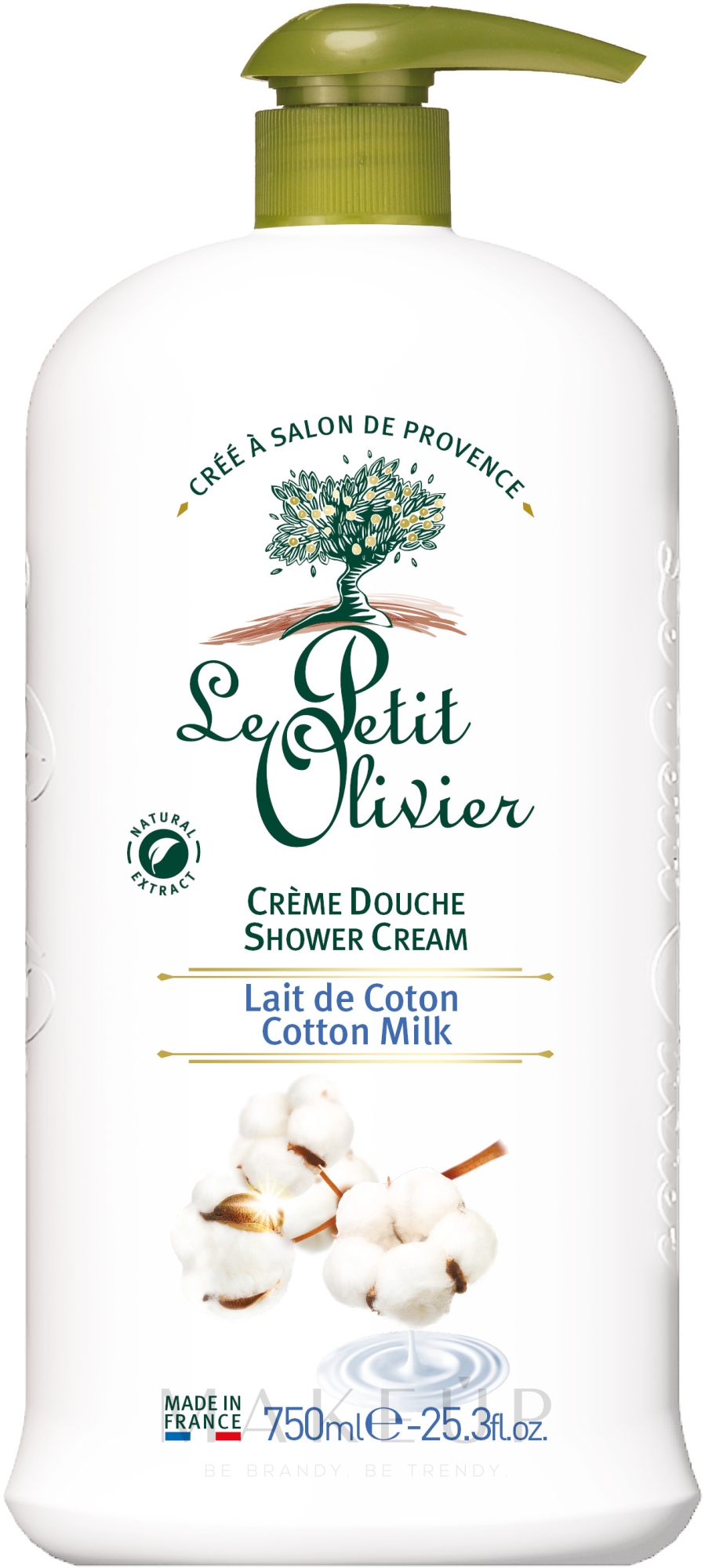 Extra milde Duschcreme mit Baumwolle und Milch - Le Petit Olivier Extra Gentle Cream Cotton Shower Creams — Bild 750 ml