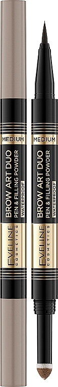 2in1 Augenbrauenliner und -puder - Eveline Cosmetics Brow Art DU0 Waterproof — Bild N1