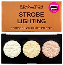 Highlighter-Palette - Makeup Revolution 3 Strobe Highlighter Palette — Bild N3