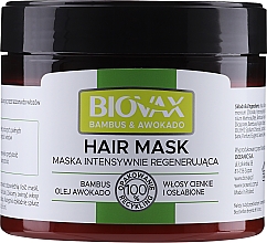 Düfte, Parfümerie und Kosmetik Haarmaske mit Bambus und Avocado - Biovax Hair Mask