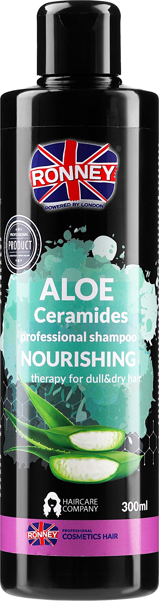 Pflegendes Shampoo für stumpfes und trockenes Haar mit Aloe - Ronney Professional Aloe Ceramides Professional Shampoo — Bild 300 ml