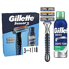 Düfte, Parfümerie und Kosmetik Set - Gillette Sensor 3 (Rasierer/1 St. + Klingen/3 St. + Rasierschaum/200 ml)