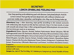 Peeling-Pads für das Gesicht mit Betain-Salicylat und Zitronenextrakt - Secret Key Lemon Sparkling Peeling Pad — Foto N2