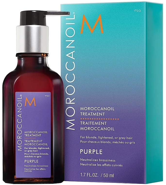 Veilchenöl für blondes, gebleichtes und graues Haar  - Moroccanoil Treatment Purple With Pump  — Bild N2