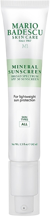 Sonnencreme fürs Gesicht - Mario Badescu Mineral Sunscreen SPF 30 — Bild N1