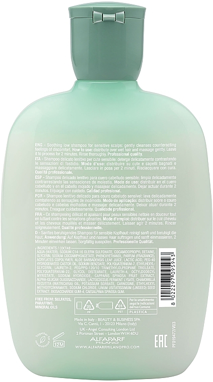 Beruhigendes MIzellen-Shampoo mit Leinsamenextrakt für empfindliche Kopfhaut - Alfaparf Semi Di Lino Scalp Relief Calming Micellar Low Shampoo — Bild N2