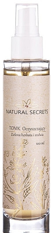 Gesichtsreinigungstoner Grüner Tee und Salbei - Natural Secrets Cleansing Tonic (Glas)  — Bild N1
