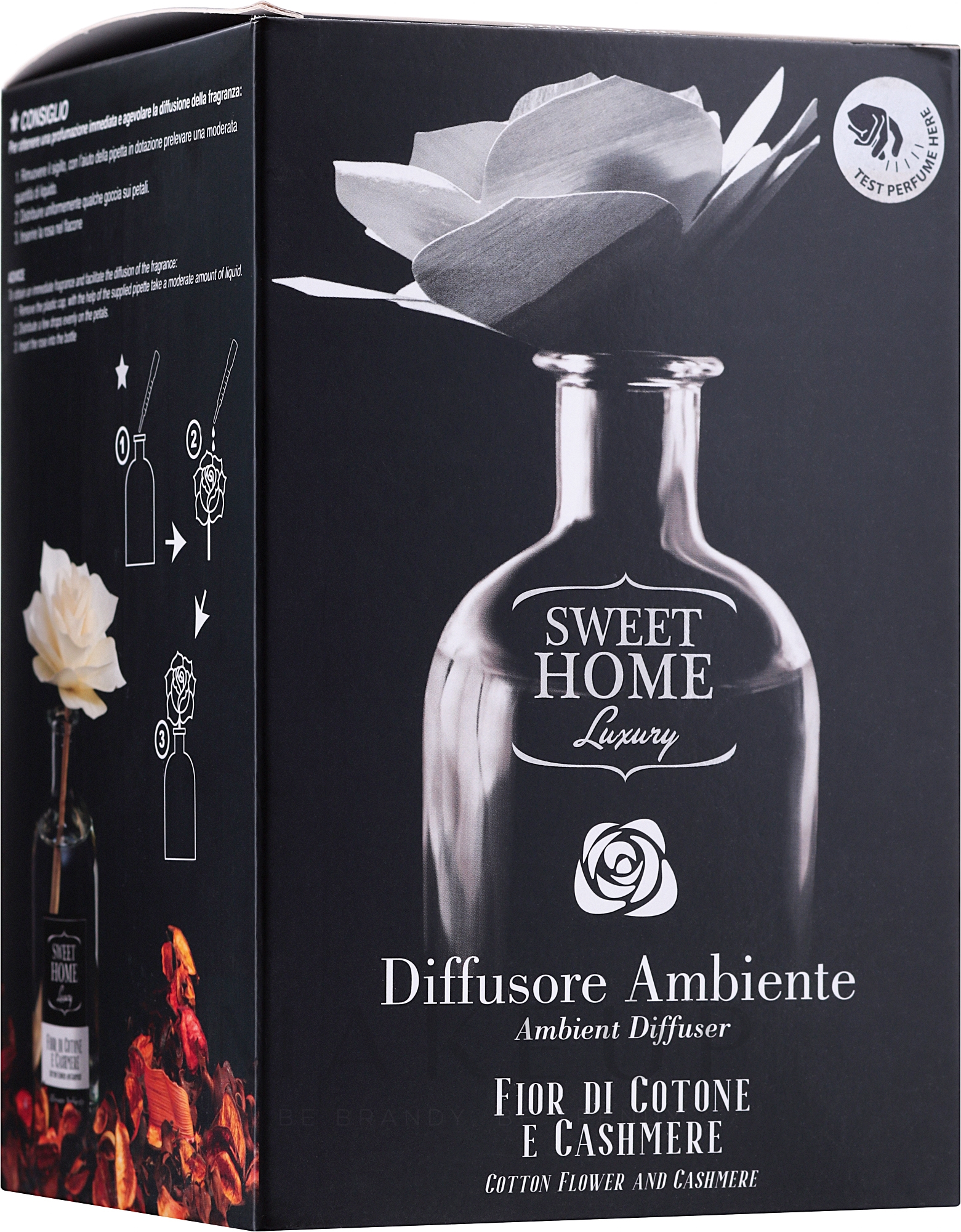 Aroma-Diffusor mit Duftblume Baumwolle und Kaschmir - Sweet Home Collection Luxury Profumatore Ambiente Con Fiore Fiore Di Cotone e Cashmere — Bild 250 ml