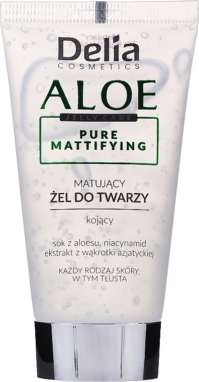 GESCHENK! Mattierendes Gesichtsgel mit Aloe Vera - Delia Cosmetics Aloe Jelly Care Pure Mattifying — Bild N1