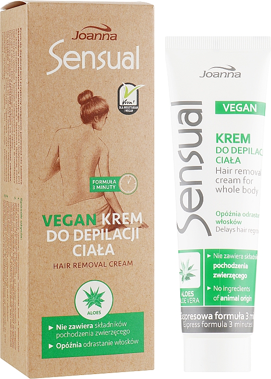 Enthaarungscreme für den Körper mit Aloe - Joanna Sensual Vegan Depilation Cream — Bild N2