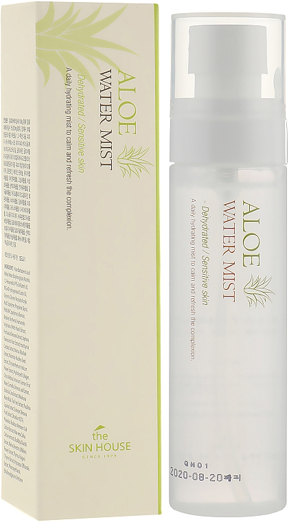 Feuchtigkeitsspendender beruhigender und erfrischender Gesichtstonikum-Nebel mit Aloe-Extrakt für dehydrierte und empfindliche Haut - The Skin House Aloe Water Mist — Bild N1