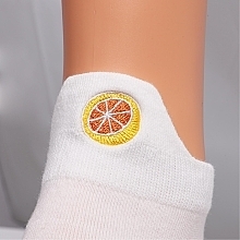 Kurze Damensocken aus Baumwolle Orange weiß - Moraj — Bild N2