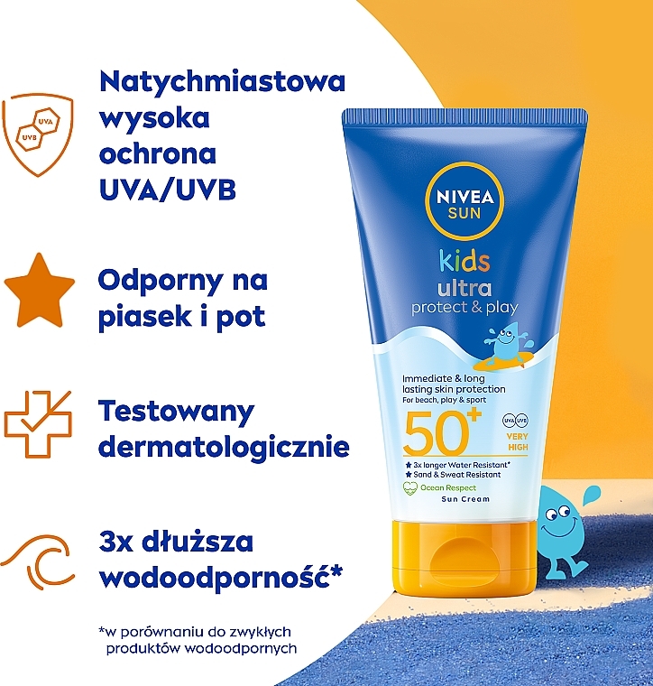 Wasserfeste Sonnenschutzcreme für Kinder - Nivea Sun Kids Ultra Protect & Play Sun Cream SPF50+ — Bild N3